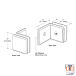 DT Beveled Wall Mount Glass Clamps With Large Leg - Image 13