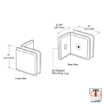 DT Beveled Wall Mount Glass Clamps with Small Leg - Image 16