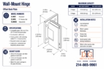 DT Carolina Beveled 5 Degree Positive Close Offset Back Plate Wall Mount Hinge - Image 12