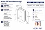 DT Carolina Beveled Wall Mount Hinge Adjustable Full Back Plate - Image 18