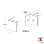 DT Square Wall Mount Glass Clamps with Small Leg - Image 16
