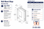 DT Glendale Adjustable Square Wall Mount Hinge Full Offset Back Plate - Image 14