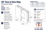 DT Glendale Series 180 Degree Glass to Glass Hinge - Image 17