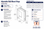 DT Glendale Adjustable Wall Mount Hinge Full Back Plate - Image 23
