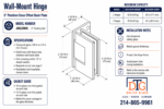 DT Jr Glendale 5 Degree Positive Wall Mount Hinge Full Offset Back Plate 1/4" Glass - Image 14
