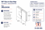 DT Jr Glendale 180 Degree Glass-to-Glass Hinge for 1/4" Glass - Image 12