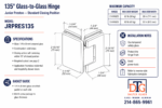 DT Jr Preston 135 Degree Glass-to-Glass Hinge for 1/4" Glass - Image 11