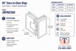 DT Jr Preston 90 Degree Glass-to-Glass Hinge for 1/4" Glass - Image 11
