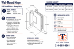 DT Pasadena HD Wall Mount Hinge - H Back Plate - Image 18