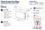 DT Patriot Grande L-Wall Mount Pivot Hinge Left or Right for 1/2" Glass - Image 17