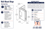 DT Preston Beveled 5 Degree Positive Close Offset Back Plate Wall Mount Hinge - Image 12