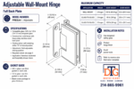 DT Preston Adjustable Wall Mount Hinge Adjustable Full Back Plate - Image 20