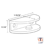 DT Rounded Wall Mount Shelf Clamp 1-1/8" x 1" - Image 6