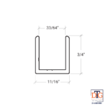 DT Classic U-Channel for 1/2" Glass - 95" Long - Image 9
