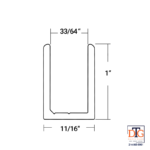 DT Classic U-Channel 1" Tall For 1/2" Glass - 95" Long - Image 8