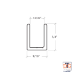 DT Classic U-Channel for 3/8" Glass - 95" Long - Image 10