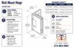 DT Venice Square 5 Degree Positive Close Offset Back Plate Wall Mount Hinge - Image 11