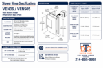DT Venice Square Wall Mount Hinge Offset Short Back Plate - Image 18