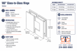 DT Venice Series 180 Degree Adjustable Glass-to-Glass Hinge for 3/8" to 1/2" Glass - Image 11