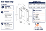 DT Venice H Back Plate Wall Mount Hinge for 3/8" to 1/2" Glass - Image 7