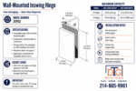 DT Zephyr Wall Mount Inswing Hinge for 3/8" Glass - Image 17