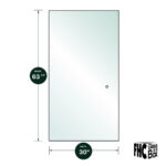DT 1/4" Clear Tempered Glass For CDK Shower Slider - 30" x 63-3/8" - Finger Pull