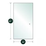 DT 1/4" Clear Tempered Glass For CDK Shower Slider - 30" x 63-3/8" - Finger Pull