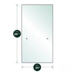 DT 1/4" Clear Tempered Glass For CDK Shower Slider 30" x 69-3/8" - Prep for 24" CTC Towel Bar