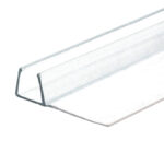 DT Clear U-Channel With 90 Degree 1-3/4" Fin Seal For 3/8" Glass - 95" Long