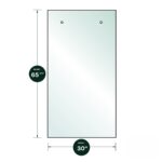 DT 3/8" Clear Tempered Glass For Clear Water Shower Slider 30" x 65-3/4" Blank (2) 5/8" Holes at Top