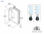 DT Carolina Beveled Wall Mount Hinge Full Back Plate - Image 18