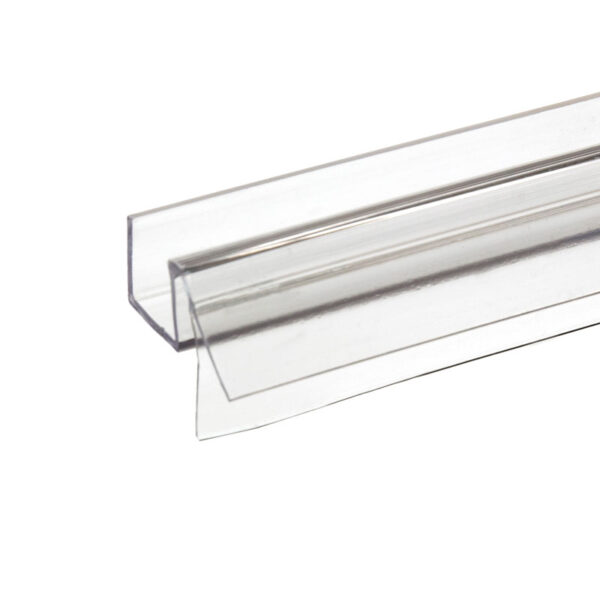 DT Clear Premium Bottom Wipe With Drip Rail & Offset Flexible Fin for 1/2" Glass - 95" Long