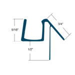 DT Clear Premium Bottom Wipe With Drip Rail & Offset Flexible Fin for 1/2" Glass - 95" Long - Image 2
