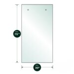 DT Denali Fixed Panel 3/8" Clear Tempered Glass - 30" x 75-3/4" Blank (2) 1/2" Holes at Top