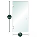 DT 3/8" Clear Tempered Glass For Glendale/Preston SD Hinge 28" x 75-9/16" - Prep for 6" CTC Handle