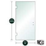 DT 3/8" Clear Tempered Glass For Glendale/Preston SD Hinge 28" x 75-9/16" - Prep for 6" CTC Handle