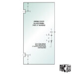DT 3/8" Clear Tempered Glass For Glendale/Preston SD Hinge 28" x 75-9/16" - Prep for 8" CTC Handle - Image 3