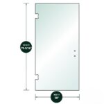 DT 3/8" Clear Tempered Glass For Glendale/Preston SD Hinge 28" x 79-9/16" - Prep for 6" CTC Handle