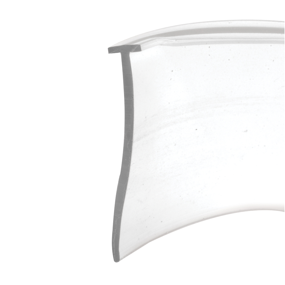 M-6211.eps DT Shower Door Bottom Sweep - Clear - 5/32" Tee Insert Shape - 1" Tall (100 Ft. Roll) - Image 1