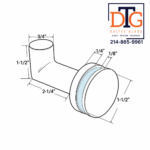 DT Mitered Thru-Glass Towel/Robe Hook for 3/8" and 1/2" Glass - Image 17