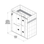 DT Napa Series 180 Deg Sliding Shower Door Kit  - Brushed Stainless - Brushed Stainless - Image 7
