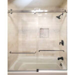 DT Napa Series 180 Deg Sliding Shower Door Kit  - Brushed Stainless - Brushed Stainless - Image 14