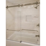 DT Napa Series 180 Deg Sliding Shower Door Kit  - Brushed Stainless - Brushed Stainless - Image 5