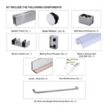 DT Napa Series 180 Deg Sliding Shower Door Kit  - Brushed Stainless - Brushed Stainless - Image 16