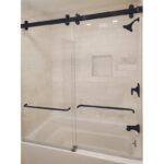 DT Napa Series 180 Deg Sliding Shower Door Kit  - Brushed Stainless - Brushed Stainless - Image 9