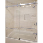 DT Napa Series 180 Deg Sliding Shower Door Kit  - Brushed Stainless - Brushed Stainless - Image 13