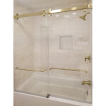 DT Napa Series 180 Deg Sliding Shower Door Kit  - Brushed Stainless - Brushed Stainless - Image 17