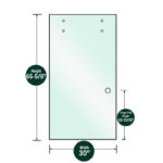 DT 3/8" Clear Tempered Glass For Napa Shower Slider 30" x 65-5/8" - Prep for Finger Pull