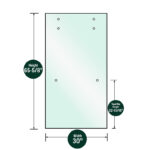 DT 3/8" Clear Tempered Glass For Napa Shower Slider 30" x 65-5/8" - Prep for 24" CTC Towel Bar