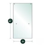 DT 3/8" Clear Tempered Glass For PDK Shower Slider 30" x 56-15/16" - Prep for 24" CTC Towel Bar